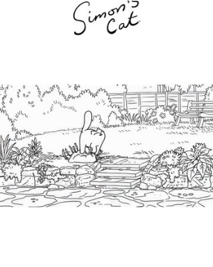 Simon's Cat line drawing